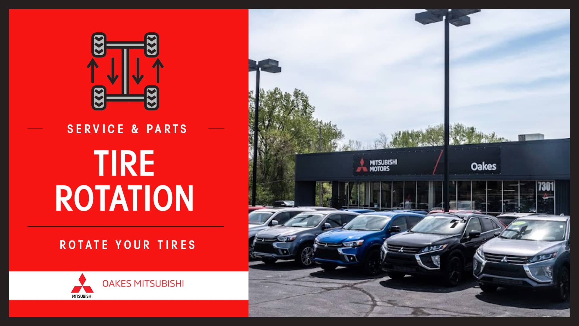 Mitsubishi Tire Rotation Kansas City, KS // Oakes Mitsubishi Service on