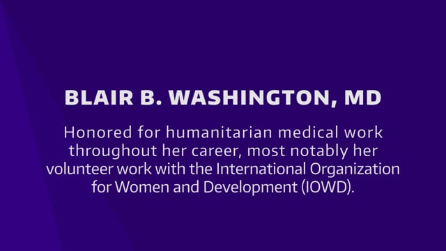 2022 Alumni Humanitarian Award: Blair B. Washington, MD '02, MHA '97