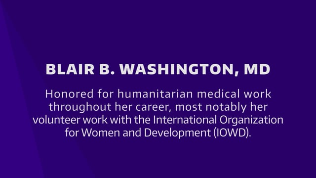 2022 Alumni Humanitarian Award: Blair B. Washington, MD '02, MHA '97
