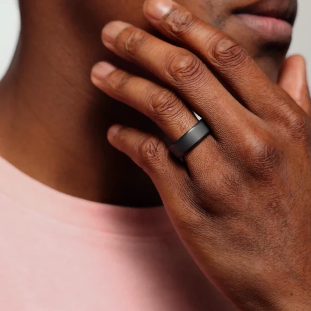 Man wearing black hot sale wedding ring