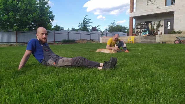 Lying in the grass