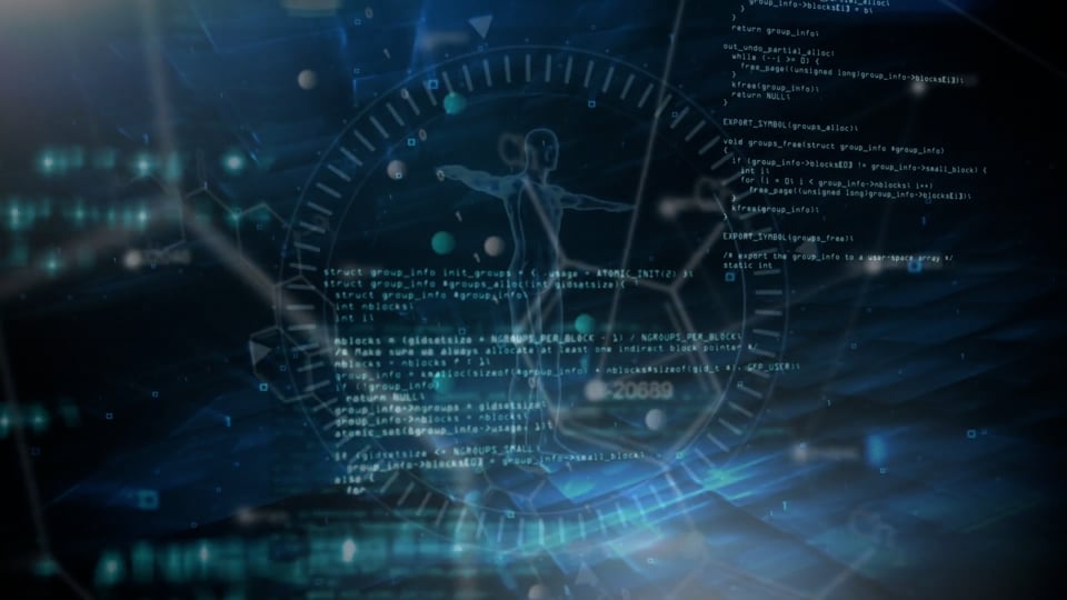 Animation of data processing and shapes on black background Video from ...