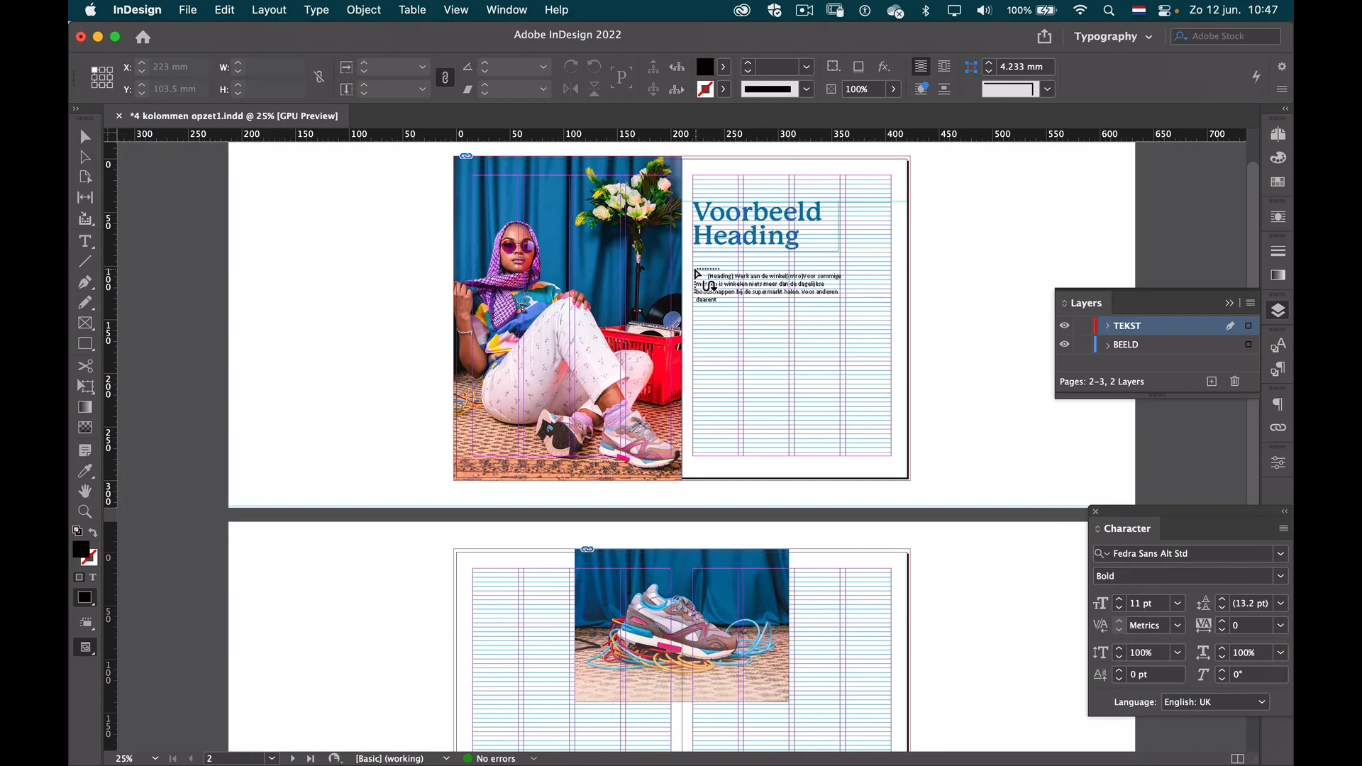 Kopij (tekst) 'in laten lopen' in Indesign on Vimeo