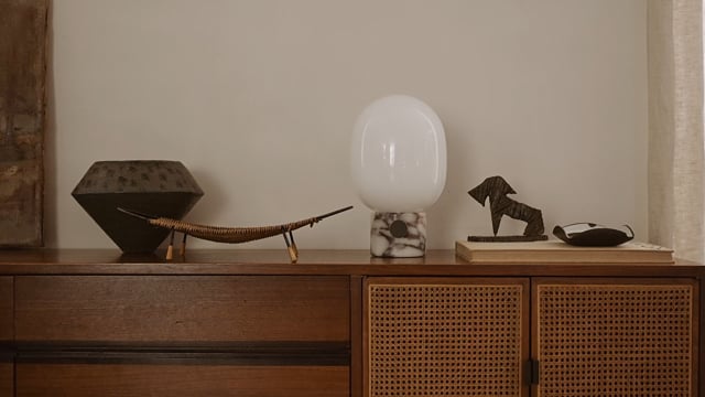 JWDA Table Lamp, Calacatta Viola