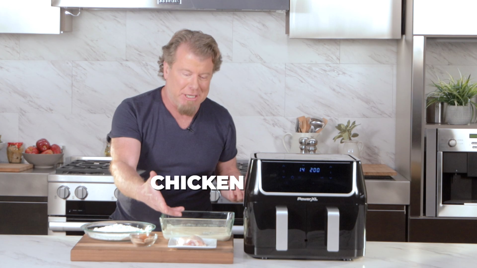 Celebrity Chef Eric Theiss makes delicious Air Fried Chicken and Onion Rings