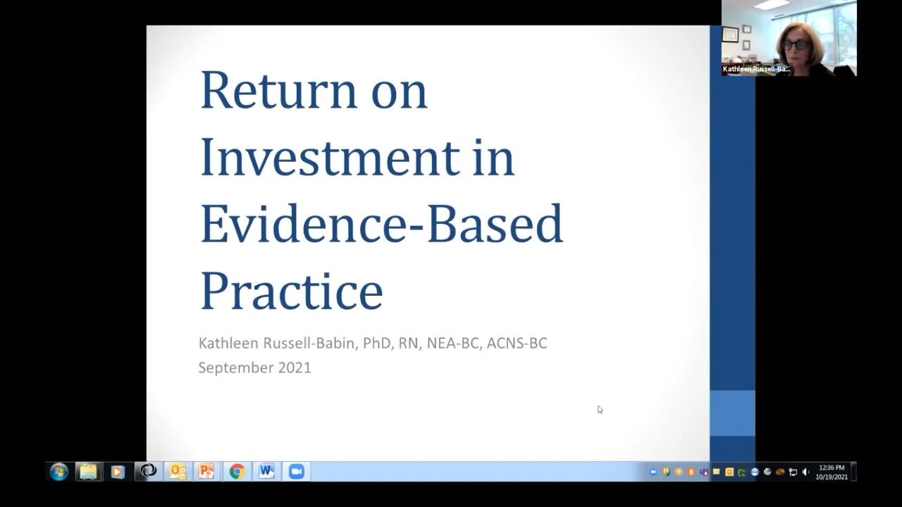 2021 EBP Fellows: Return on Investment in Evidence-Based Practice  