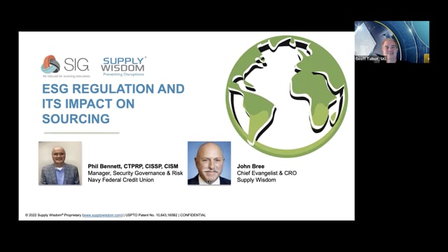 ESG Regulation and its Impact on Sourcing, presented by Supply Wisdom | 6.9.2022