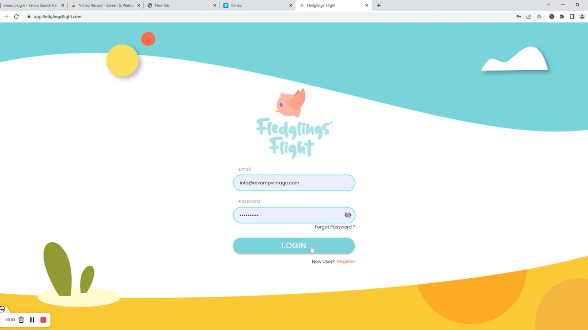Fledglings Flight App Desktop Demo