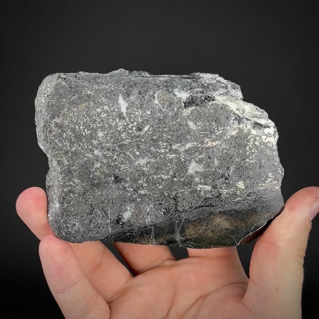 Native Silver & Erythrite in Acanthite slab (rare)