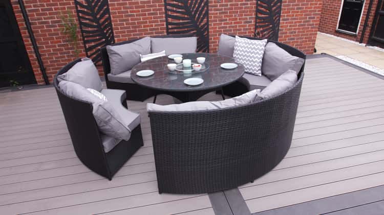 Rattan 8 seater corner dining online set