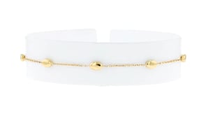 Italian 14kt Yellow Gold Oval-Bead Station Anklet
