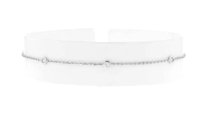 20 ct. t.w. Bezel-Set Diamond Anklet in 14kt White Gold