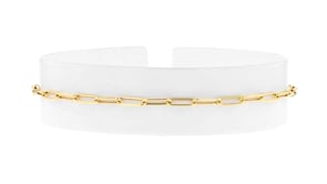 Italian 14kt Yellow Gold Paper Clip Link Anklet