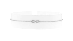 Sterling Silver Infinity Anklet With Diamond Accents