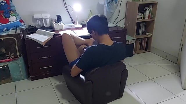 Young man studying