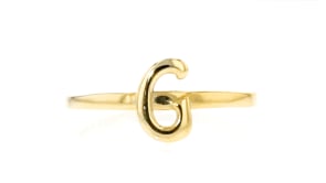 14kt Yellow Gold Laser Polished Initial Ring