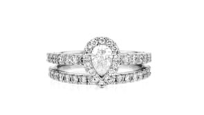 1.33 ct. t.w. Diamond Bridal Set Engagement and Wedding Rings in 14kt White Gold