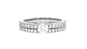 1.00 ct. t.w. Diamond Bridal Set Engagement and Wedding Rings in 14kt White Gold