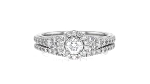 75 ct. t.w. Diamond Bridal Set Engagement and Wedding Rings in 14kt White Gold