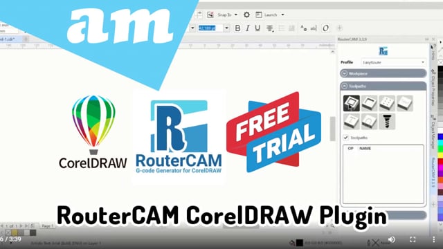 RouterCAM G-Code Generator CorelDRAW Plugin for CNC Router Drilling, Milling and Contouring