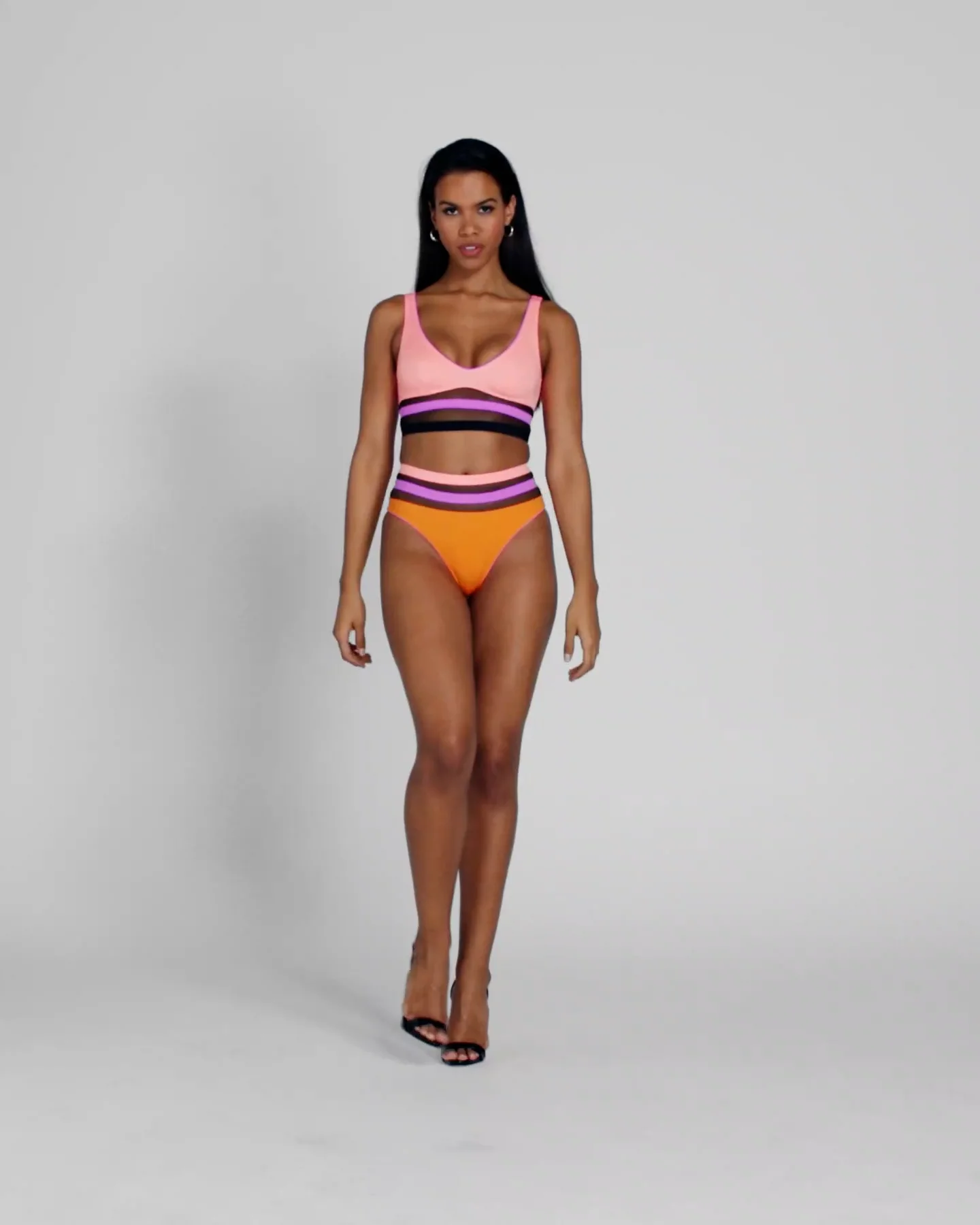 Zenaya Bikini Top in Coral Multicolour | By Agent Provocateur