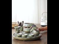 Lotus Rough Pottery Japanese Gongfu Tea Set