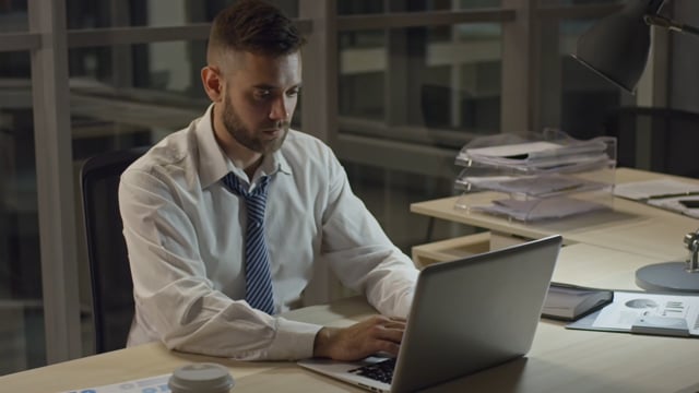 Man working at laptop