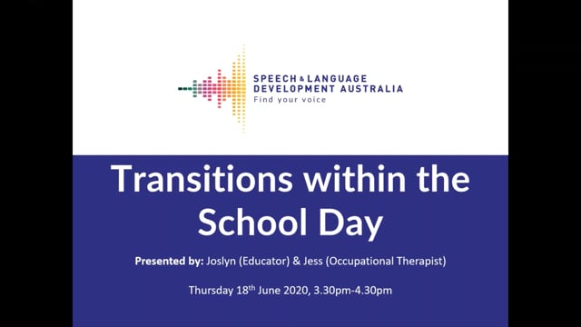 Legacy SALDA Webinar – Transition within the school day