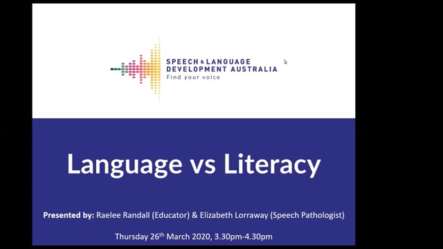 Legacy SALDA Webinar – Language vs Literacy