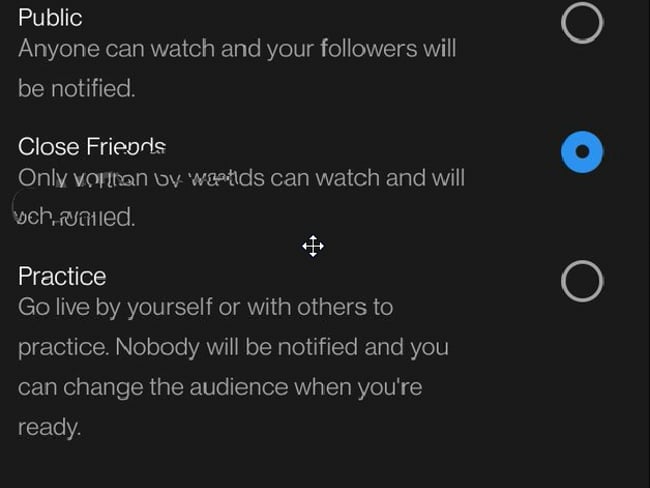 Neue FB LIVE Funktion nur für ausgewählte Freunde