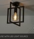 Video Luuk Modern Flush Ceiling Light - 1xE27 - Black