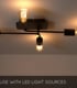 Video Lester Modern Flush Ceiling Light - 4xE27 - Black