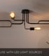 Video Lester Classic Flush Ceiling Light - 6xE27 - Black