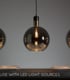 Video Julius Modern Bar Pendant Light - 3xE27 - Smoke Grey