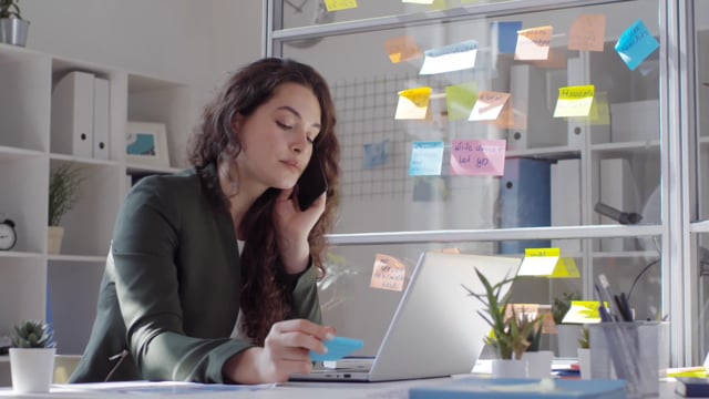 Woman working at laptop