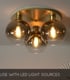 Video Marius Retro Flush Ceiling Light - 3xE27 - Matt Gold