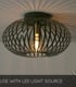 Video Manuela Vintage Flush Ceiling Light - Ø 39.5cm- 1xE27 - Green