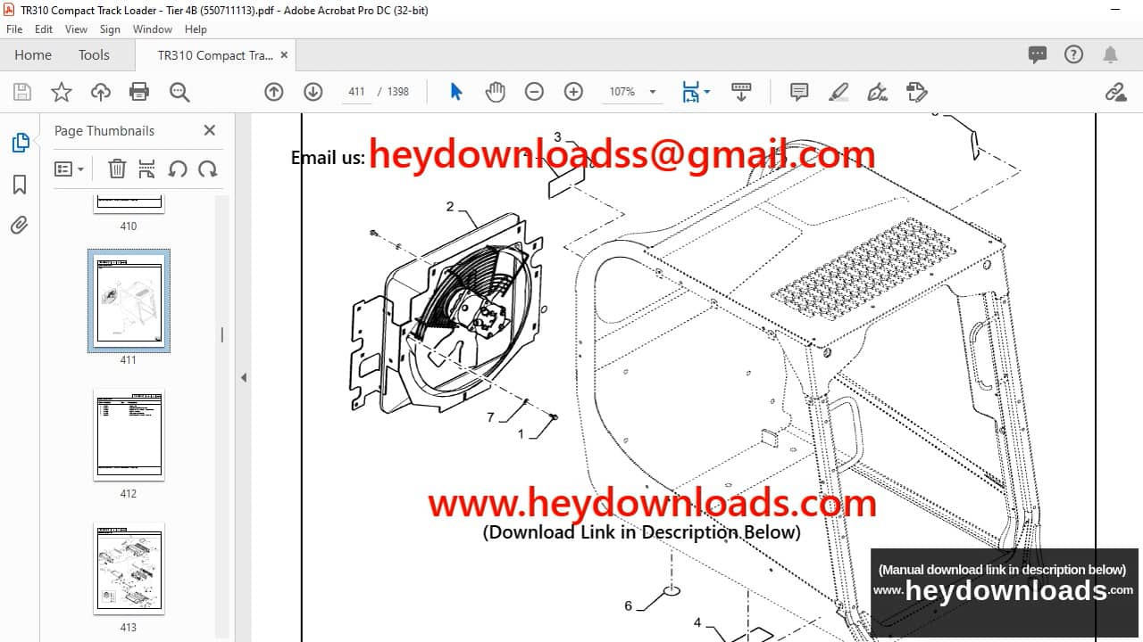 Case TR310 Compact Track Loader Tier 4B Parts Catalog Manual PDF DOWNLOAD on Vimeo