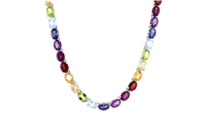 42.60 ct. t.w. Multi-Gemstone Tennis Necklace in Sterling Silver