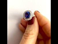 Diamond, Sapphire, Platinum Ring 13586-5095
