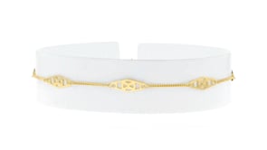 14kt Yellow Gold Navette Station Anklet