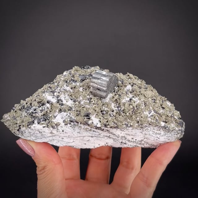 Bournonite with Pyrite, Calcite and Sphalerite