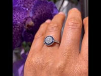 Diamante, zaffiro, anello in platino 12834-5045