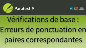 Vérifications de base : Erreurs de ponctuation en paires correspondantes