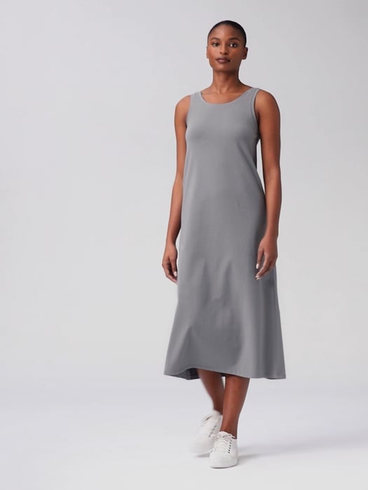 Pima Cotton Open-Back Midi Dress