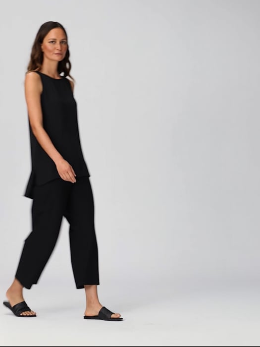 Stretch crepe semi-straight-leg pant, Contemporaine