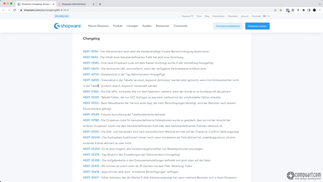 Neuerungen in Shopware 6.4.12.0