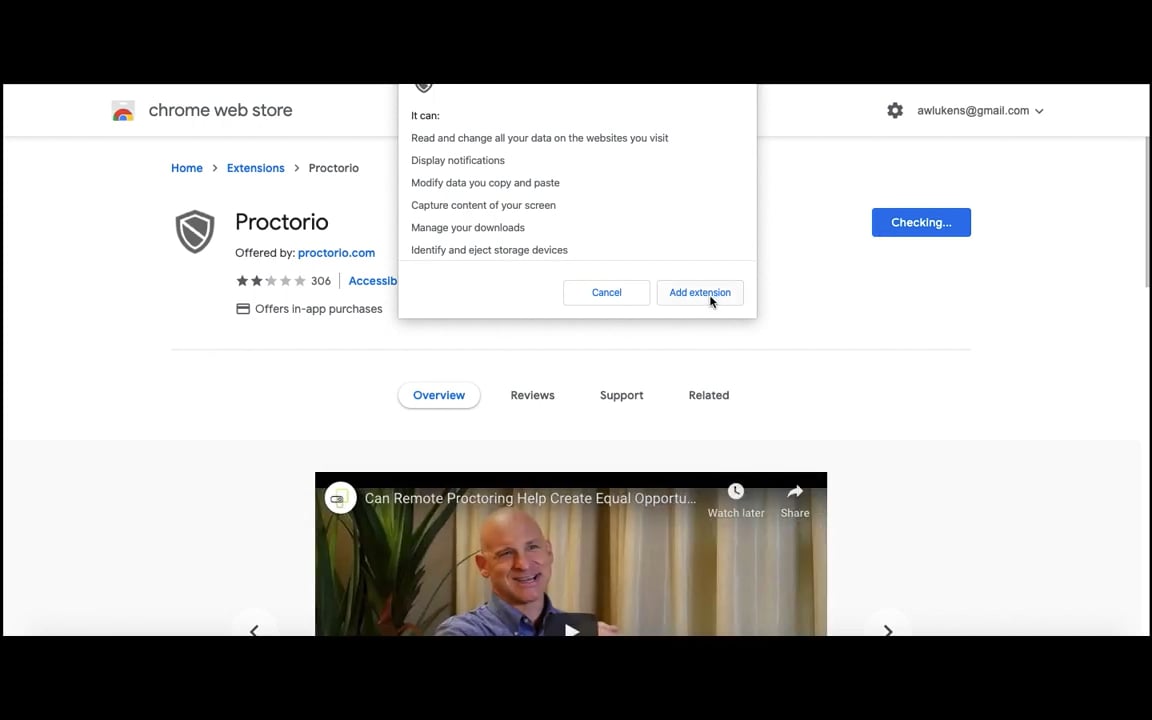 Adding the Proctorio Extension to Chrome on Vimeo
