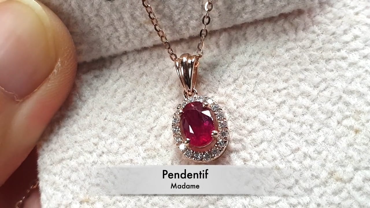 Pendentif Madame - Or Rose, Diamant & Rubis | Gemperles