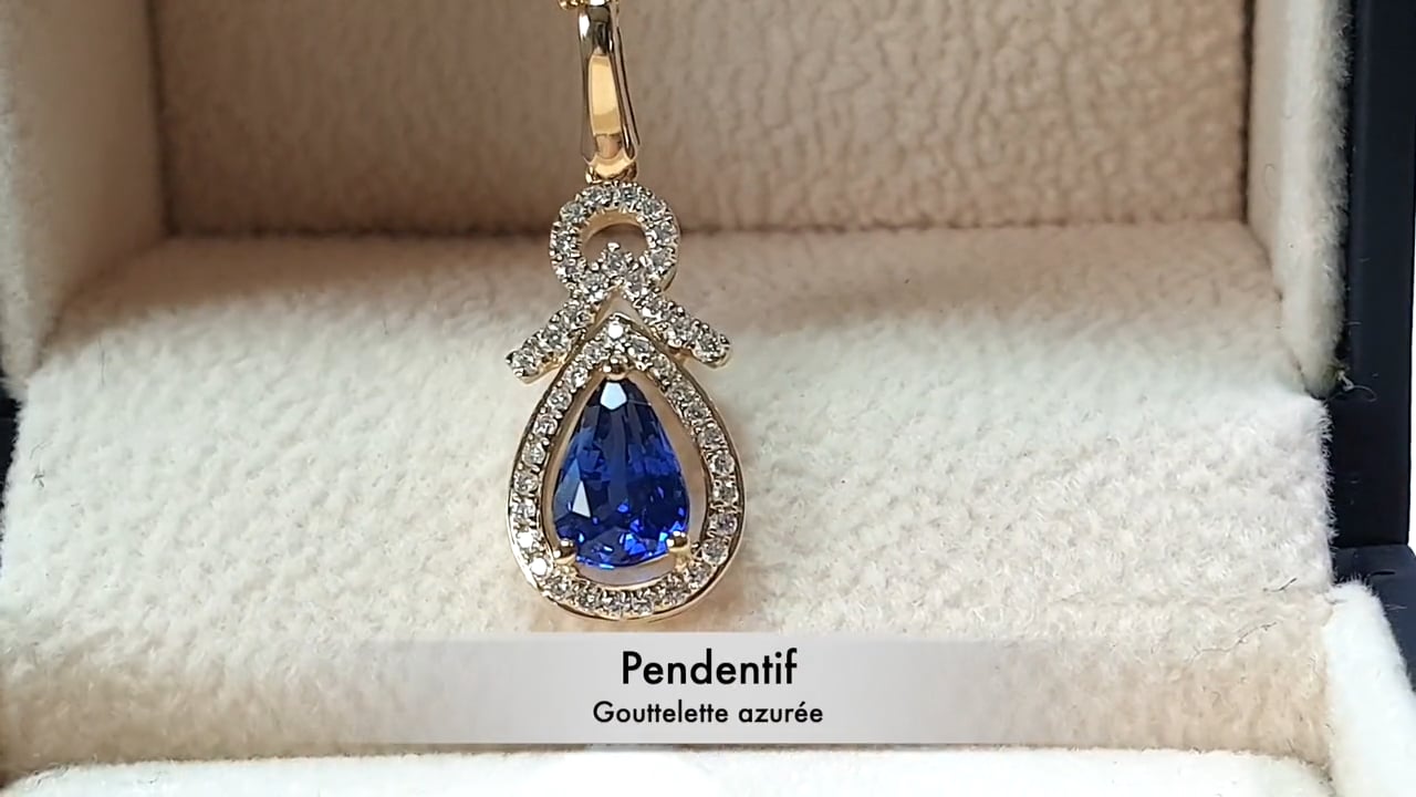Gouttelette azurée - Oro Giallo, Diamanti & Zaffiro | Gemperles